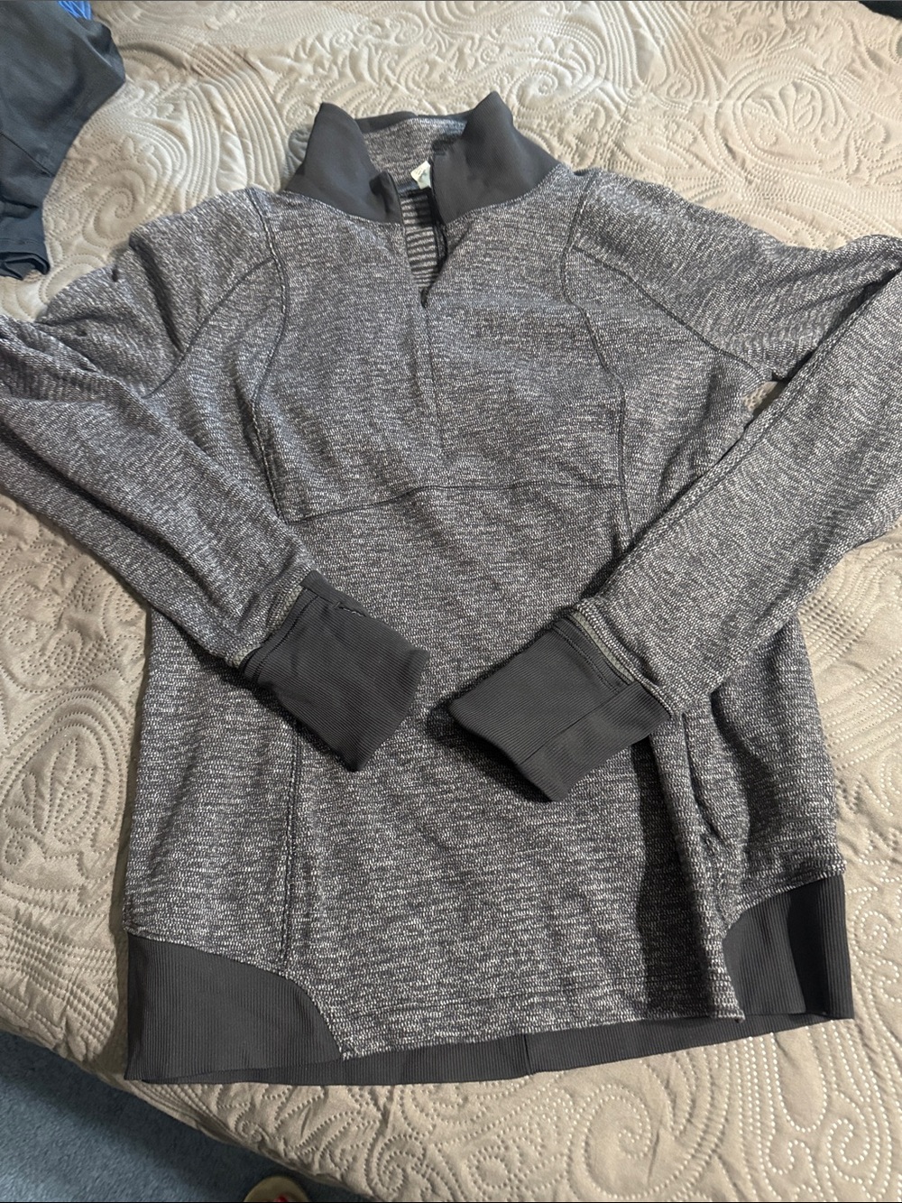 lululemon athletica Gray Heather Quarter-Zip Pullover
